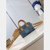 Louis Vuitton Inspired N40682 Nano Speedy Damier Denim 3D Blue Denim