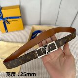 Designer Louis Vuitton Dauphine 25mm Reversible Belt