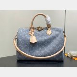 Louis Vuitton Speedy Soft 30 Bag M13344 Luxury Monogram Denim Grey