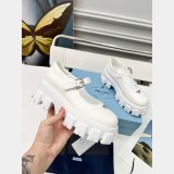 Prada Monolith Mary Janes in Brushed Leather