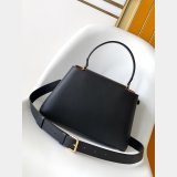 TOP LV Capucines MM Souple Grained Calfskin Handbag