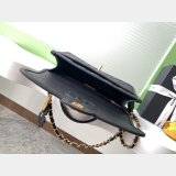 Designer AS3653 Flap Black Top Handle Wool Tweed Bag