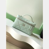 Best AP4936 Grained Shiny Calfskin Vanity Bag