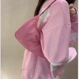 Prada Replica Handbag Store Zip Women's Hobo Black/Rose Bags Leather Handle