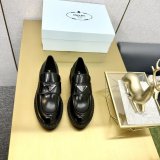 Black Brushed Leather Loafers