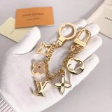 Top Quality Louis Vuitton Fleur de Monogram Bag Charm Chain M65111 Gold