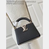 Louis Vuitton Black Lizard Pearl Chain M48865 Capucines Bag