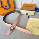 Designer LOUIS VUITTON Women Flowergram Belt 30MM
