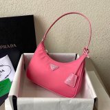 Prada Replica Handbag Store Zip Women's Hobo Black/Rose Bags Leather Handle
