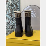 Fendi Domino Black leather biker boots