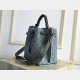 Fake M55906 Louis Vuitton Muria Mahina Leather Vert Lagon Bag