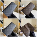 M61697/N62665/M66540 Brazza Wallet Monogram Eclipse Damier Graphite LV Replica