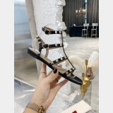 Replica Handbag Store VALENTINO ROCKSTUD FLAT CALFSKIN SANDAL WITH STRAPS