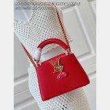 Louis Vuitton The Capucines M48865 Red Cherry Gold Buckle Chain Bag