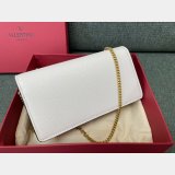Valentino Garavani V Logo Signature Grained Calfskin Clutch