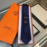 Hermes Replica Mens Silk Tie Geometric Pattern