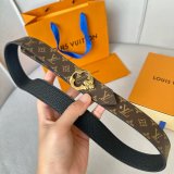 Designer LOUIS VUITTON Women Flowergram Belt 30MM