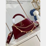 Louis Vuitton Capucines Burgundy Oil Wax M48865 Bag