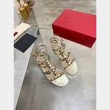 Replica Handbag Store VALENTINO ROCKSTUD FLAT CALFSKIN SANDAL WITH STRAPS