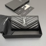 CASSANDRE MATELASSe LARGE FLAP WALLET IN GRAIN LEATHER