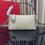 Small Rockstud Grainy Calfskin Crossbody Bag