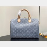 Louis Vuitton Speedy Soft 30 Bag M13344 Luxury Monogram Denim Grey