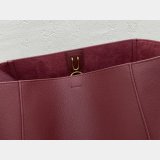 Women's Sangle bucket Replica Celine bag Wine red grained calfskin