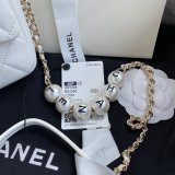 CC Replica Pearl CF Classic Flap 18cm Black/White Bags