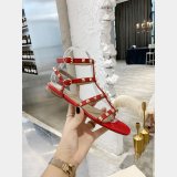 Replica Handbag Store VALENTINO ROCKSTUD FLAT CALFSKIN SANDAL WITH STRAPS