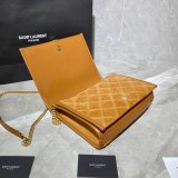 Saint Laurent Becky Small Brown Monogram Luxury Quilted Shoulder
