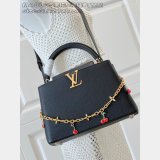 Louis Vuitton Capucines MM Replica Handbag Store M48865 Black Cherry Chain Bag