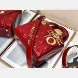 Best DIOR LADY MY ABC Replica Handbag Store PATENT LEATHER HANDBAG 20cm