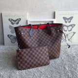 Replica Louis Vuitton Replica Handbag Store Neverfull MM Damier Ebene N41358 Brown