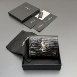 SAINT LAURENT MATELASSE GRAIN LEATHER WALLET 582296
