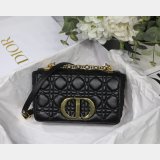 Replica Handbag Store Dior Caro 20cm Bag Black Supple Cannage Calfskin