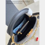 Louis Vuitton Capucines MM Replica Handbag Store M48865 Black Cherry Chain Bag