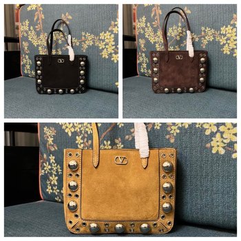 Top Valentino GARAVANI NELLCOTE TOTE suede BAG SMALL