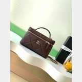 Best AP4936 Grained Shiny Calfskin Vanity Bag