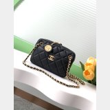 Designer Mini Camera Case Shiny AS5190 Lambskin Black