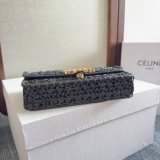 Celine Plein Soleil IN RAFFIA EFFECT TEXTILE SHOULDER BAG