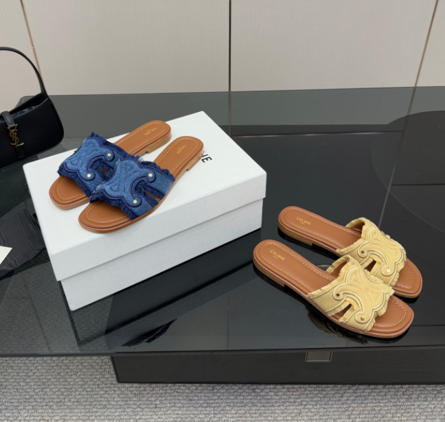 CELINE MARINA FRINGED MULE IN